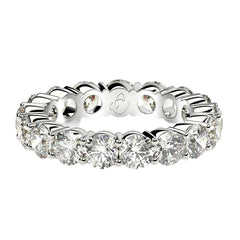 Round Cut Lab Grown Diamond Eternity Ring in 14k White Gold (3 cttw FG/VS2)