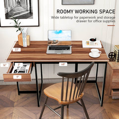 48 Inch Computer Desk with Metal Frame and Adjustable Pads