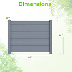 48 x 38 Inch Air Conditioner Fence 3 Panels with Metal Ground Stakes for Patio Backyard