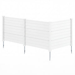 48 x 38 Inch Air Conditioner Fence 3 Panels with Metal Ground Stakes for Patio Backyard