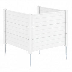 48 x 38 Inch Air Conditioner Fence 3 Panels with Metal Ground Stakes for Patio Backyard