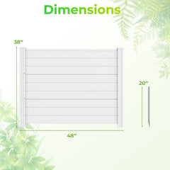 48 x 38 Inch Air Conditioner Fence 3 Panels with Metal Ground Stakes for Patio Backyard