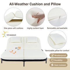 TREXM Outdoor Daybed with Adjustable Backrest