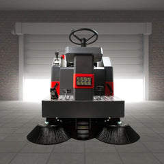 49-Inch Heavy-Duty Electric Industrial Ride-On Floor Sweeper With Dust Bin, 1400W (SAK18436)