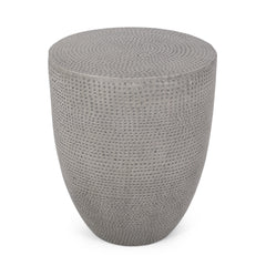Modern Outdoor Lightweight Concrete Side Table with Natural Finish