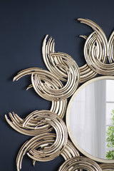 38' Sunburst Metal Decorative Mirror with Gold Finish