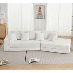 Folding Convertible Out Sleeper Sofa Bed 2-in-1 Combination Sofa Beige