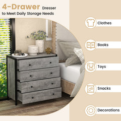 4-Drawer Dresser Modern Wooden Chest of Drawers for Bedroom Living Room