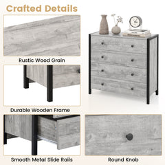 4-Drawer Dresser Modern Wooden Chest of Drawers for Bedroom Living Room