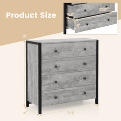 4-Drawer Dresser Modern Wooden Chest of Drawers for Bedroom Living Room