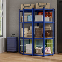4-Tier Corner Shelving Unit Adjustable Garage Storage Utility Rack for Warehouse