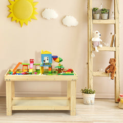 Solid Multifunctional Wood Kids Activity Play Table-Natural