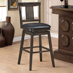 24 inch Swivel Upholstered Counter Height Bar Chair with Rubber Wood Legs