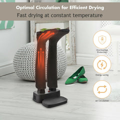 2-Shoe Electric Shoe Dryer with Portable Adjustable Warmer