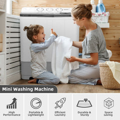 2-in-1 Portable 22lbs Capacity Washing Machine with Timer Control
