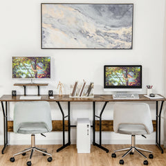 88.5 Inch L Shaped Reversible Computer Desk Table with Monitor Stand