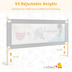 69 Inch Toddlers Vertical Lifting Baby Bedrail Guard with Lock