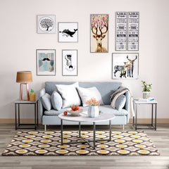 3-Piece Modern Faux Marble Coffee Table Set for Living Room