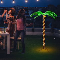 5 Feet LED Pre-lit Palm Tree Decor with Light Rope
