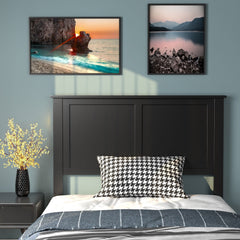 Solid Wood Flat Panel Headboard for Twin-size Bed