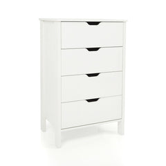 4-Drawer Dresser Wooden Nightstand with Anti-Tipping Kits-White