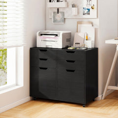 4 Drawer File Cabinet with Wheels for Home Office Organization