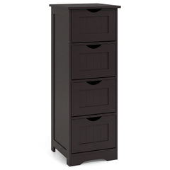4-Drawer Freestanding Floor Cabinet with Anti-Toppling Device