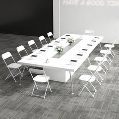 4 Pack Metal Folding Chairs with Plastic Seat and Back-White