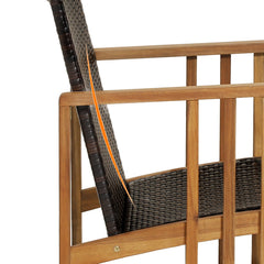 4 Pieces Patio Rattan Conversation Set with Seat and Back Cushions-Off White