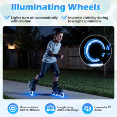 4 Sizes Adjustable Blade Roller with Light-up Wheels for Youth