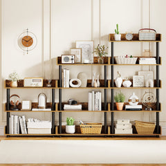 4-Tier Bookshelf Open Bookcase with Anti-Tipping Kit Industrial Storage Unit