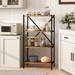 4-Tier Bookshelf with Heavy-Duty Metal Frame