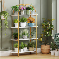4-Tier Open Bookcase with Sturdy Metal Frame for Living Room