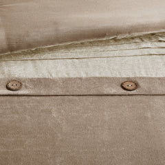 7 Piece Faux Suede Comforter Set Tan Queen