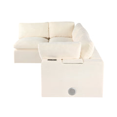 U-Style Upholstered Modular Sofa with Storage and Built-in Tech