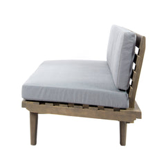 Hillcrest V Shaped 4-Piece Sofa Set - Gray Acacia Wood with Water Resistant Fabric