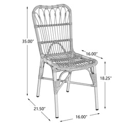 7-Piece Outdoor Wicker Dining Set, Seats 6
