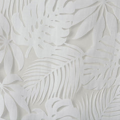 Palm Leaf Burnout Sheer Window Curtain White 50x63