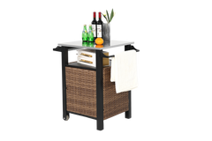 Single Door Outdoor Bar Cart with Stainless Steel Tabletop