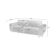 Corduroy Upholstered 3 Seat Sofa Couch 2-in-1 Convertible Green