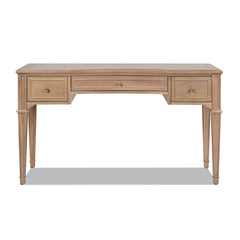 Dauphin 55" 3-Drawer Wood Executive Desk Natural Brown