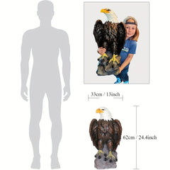 Large Standing Bald Eagle Garden Sculpture