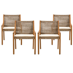Outdoor Dining Set – Acacia Wood Hermosa Table & Wicker Chairs