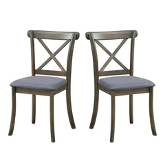 Wooden X Back Dining Chairs Set of 2