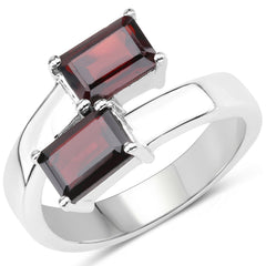 2.40 Carat Genuine Garnet .925 Sterling Silver Ring