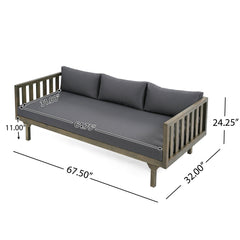 Claremont 3 Seater Daybed with Slat Paneling and Water-Resistant Cushions