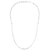 14k White Gold Necklace with Polished Circles