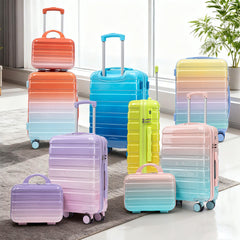 14'/20' 2-Piece PC Spinner Wheel Luggage Set in Gradient Blue and Yellow