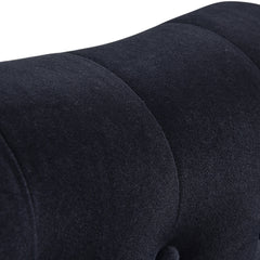 58" Velvet Chaise Lounge with Nailhead Trim and Solid Wood Legs