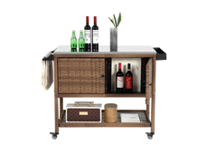 Outdoor Wicker Bar Cart